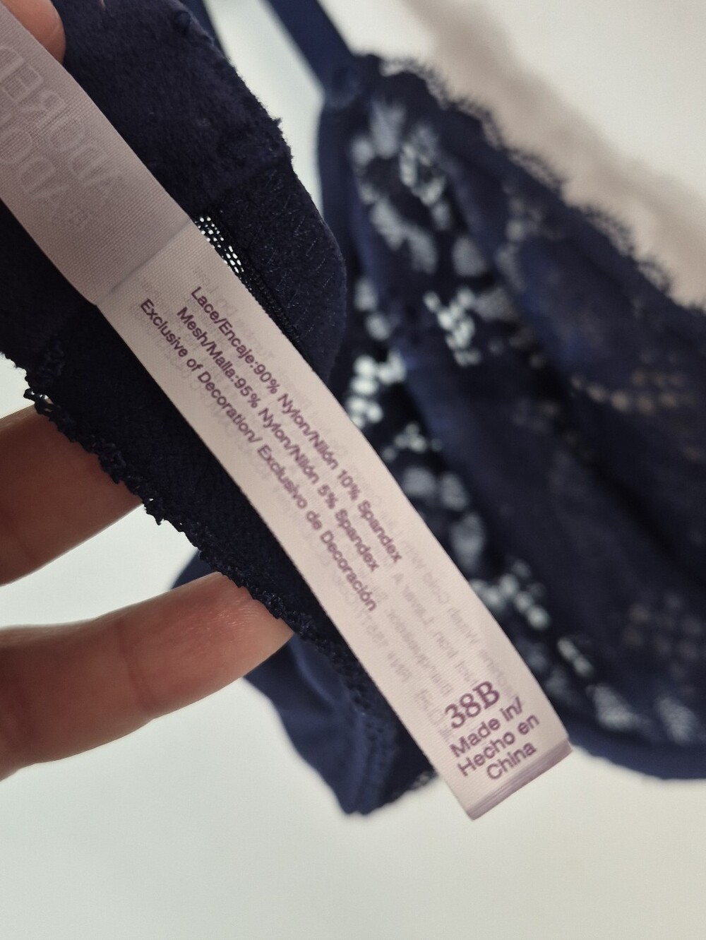 Adored By Adore Me Navy Blue Lace Bra 38B - Picture 10 of 11